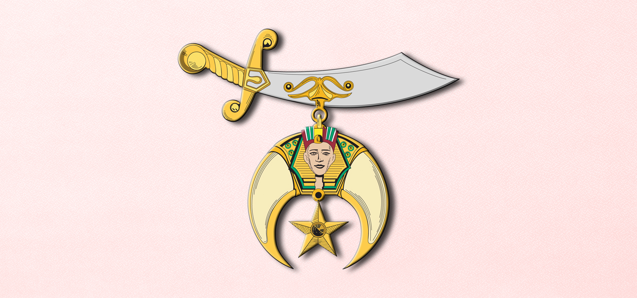 P 538 PK Shriner Lodge Pink Faux